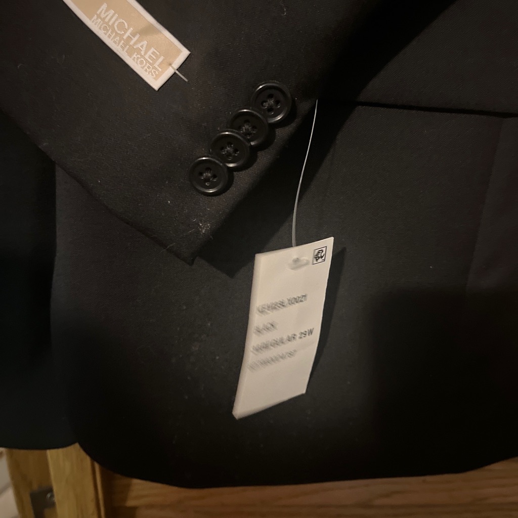 Men’s Michael Kors 100% Wool Black Suit Coat